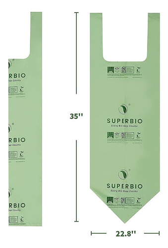 Juego De Bolsas De Basura Con Asa Superbio, Ecologicas