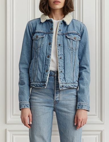 Chaqueta Levis Denim Sherpa Trucker Mujer
