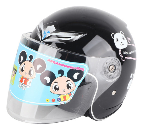 Xy Casco De Moto Negro A Prueba De Viento Niños, Ergonómic
