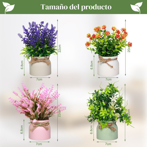 Plantas Artificiales Decorativas Macetas,flores Artificiales