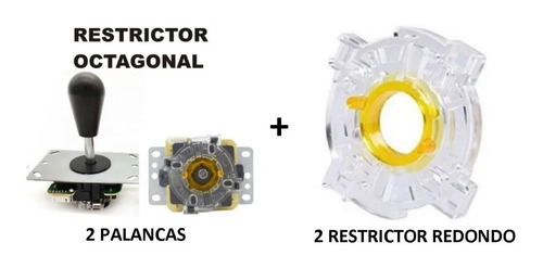 2 Palanca Battop Tipo Sanwa Con Restrictor Octagonal + 2 Res