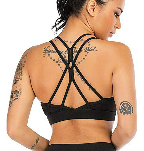 Tops - Lureme Cross Back Strappy Sports Bra Yoga Workout Br