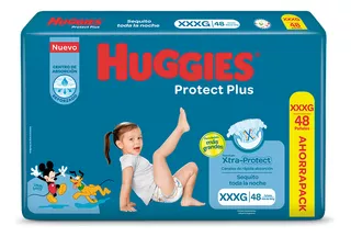 Pañales Huggies Protect Plus Xxxg X48 Unidades