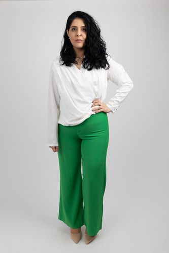 Pantalón De Tela Bolsillos Verde