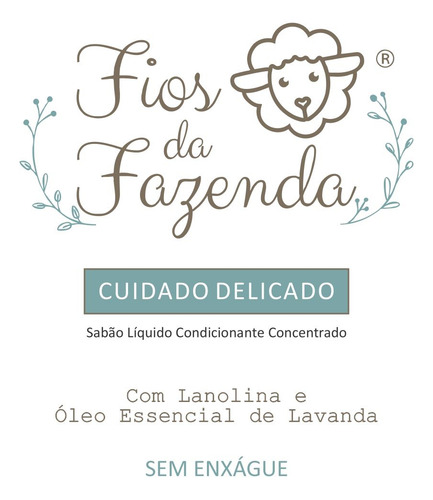 Sabão para Lã Sem Enxague Fios da Fazenda Cuidado Delicado Ideal para Blocagem Feltragem Artesanato Lanolina e Lavanda 300ml