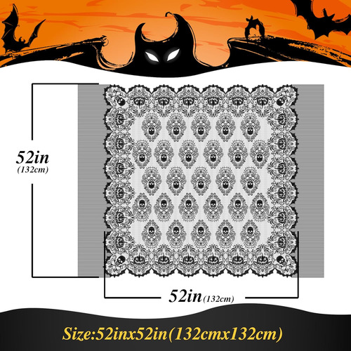 Mantel De Halloween, Mantel De Tela De Encaje De Calavera Co