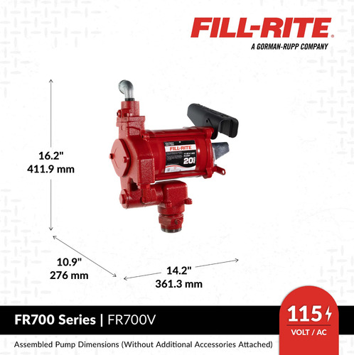 Bomba Transferencia Combustible 115 V A.c. 20 Gpm Fill Rite
