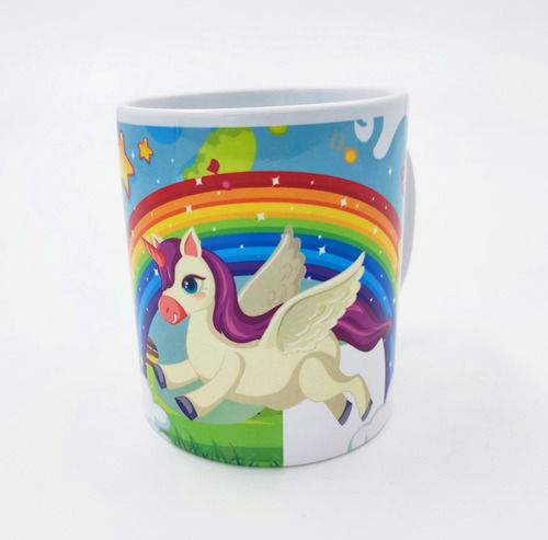 Mug Taza Pocillo Porcelana Unicornio Arcoiris