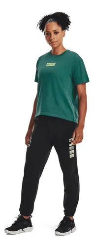 Camiseta Ua Pjt Rock Globe Ss Verde Mujer 1376917-722-5vr