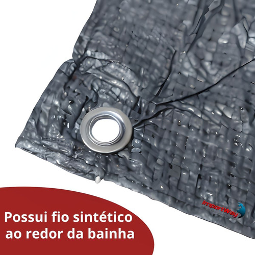 Lona Plástica Impermeável 3 X 2 Metros Cinza 100 Micras