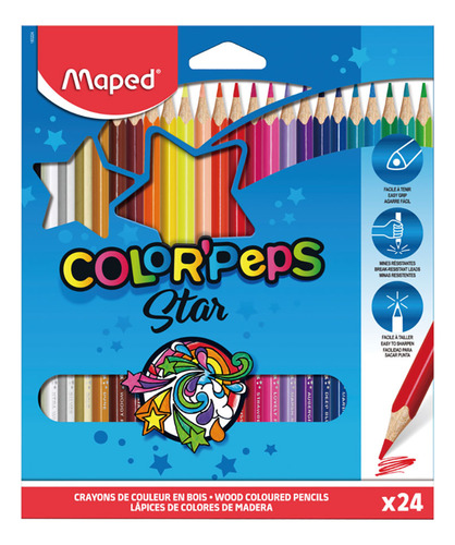 Colores Triangulares Maped Color Peps 24 Piezas