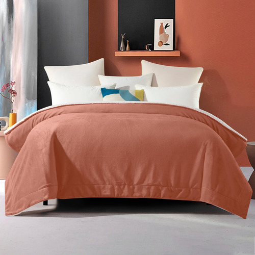 Manta Sherpa Reversible Acolchada Para Sofá Y Cama King Cora