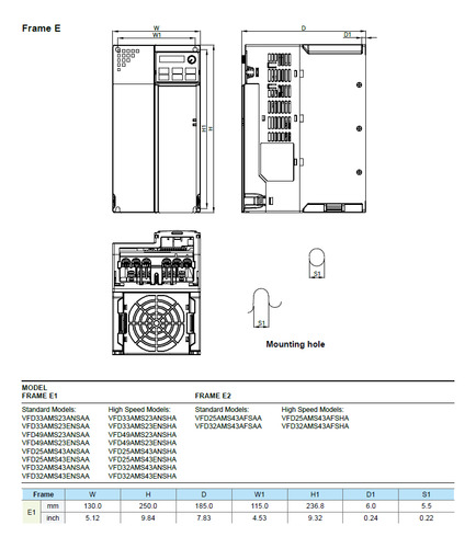 Inversor De Frequência Delta Ms-300 10cv 7,5kw 33a 220v