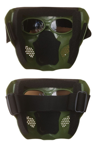 Máscara De Protección Para Hidrogel Gelsoft Verde Oscuro Calavera S-m-l