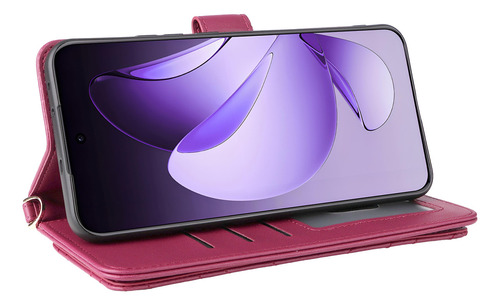 Funda Para Oppo F21 Pro 4g/reno7 4g/reno8 4g Con Tapa Tipo Cartera Con Correas Para Hombro Y Muñeca Y Soporte Con