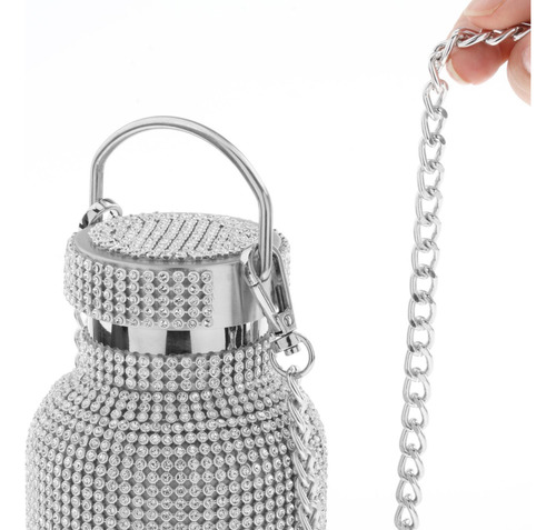 Botella De Agua Con Cadena De Diamantes De Imitación 350 Ml