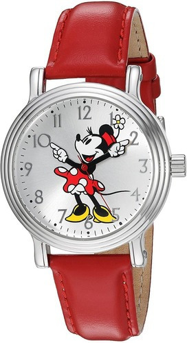 Reloj Minnie Mouse Disney Mujer Niña W002760 Vintage Rojo 