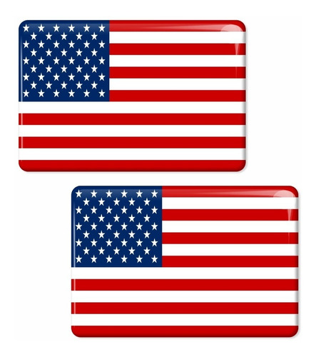 Par Adesivos Emblemas Bandeira Estados Unidos Resinado Bd47 Cor PADRÃO