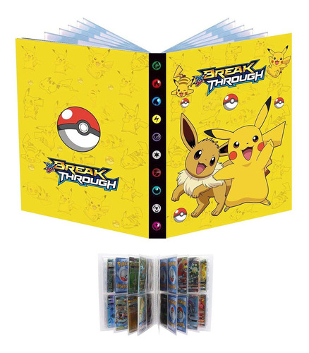 Fichário Pikachu Porta Cards Pokemon Comporta 240 Cartas
