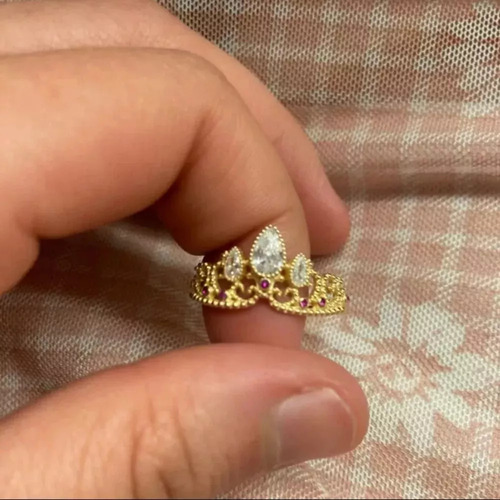 Anillos De Corona Chapados En Oro Rapunzel Con Apertura De A