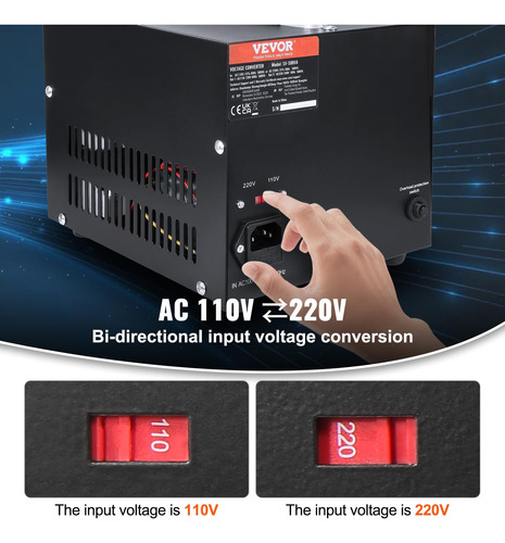 Transformador Conversor De Tensão Vevor 500w 110v/220v Com S