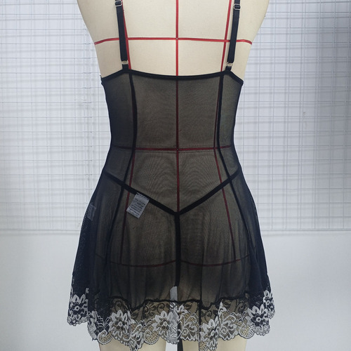 Cómodo Vestido De Pijama Con Tirantes De Encaje En Forma De