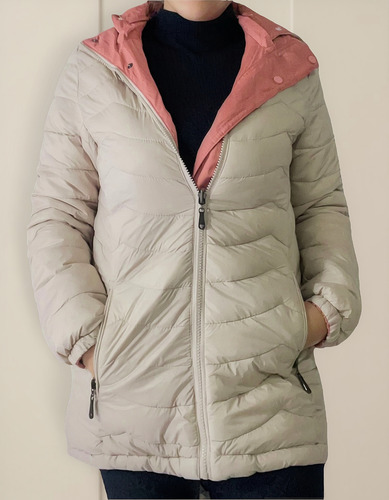 Parka Reversible Mujer Con Capucha Desmontable Y Abrigo