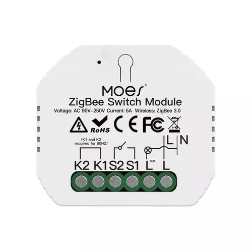 Modulo Interruptor Inteligente 1 Polo Zigbee Moes Sin Neutro