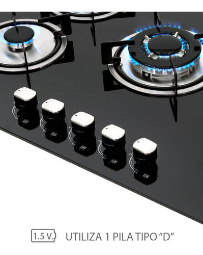 Imagen 3 de 7 de Supra Parrilla Empotrable A Gas De 76 Cm Con 5 Quemadores.