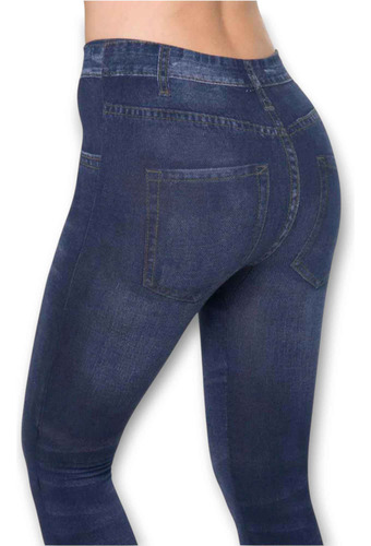 Legging Afelpado Estilo Mezclilla Mujer Oscar Hackman Ink003
