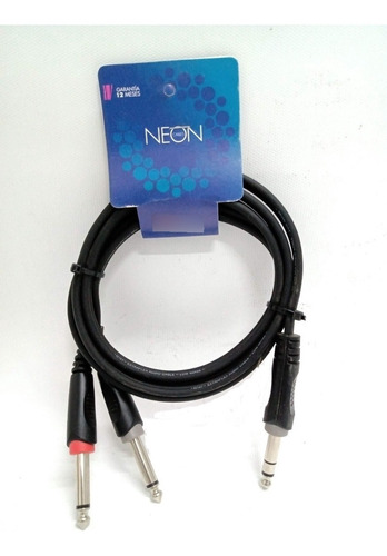 Cable De 1 Plug Stereo A 2 Plug Mono 1.5 Mtrs Kwc 9006 Neon