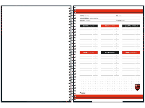 Caderno Flamengo 1 Matéria Universitário Espiral Foroni C3