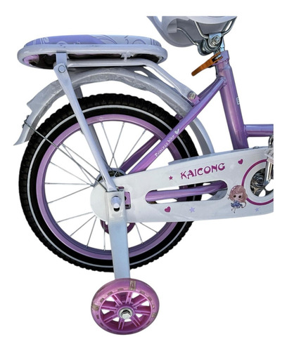 Bicicleta Aro 16 Con Canastilla Y Ruedas De Aprendizaje
