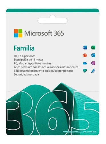 Imagen 1 de 4 de Microsoft Office 365 Familia 6 Usuarios Onedrive Word Excel