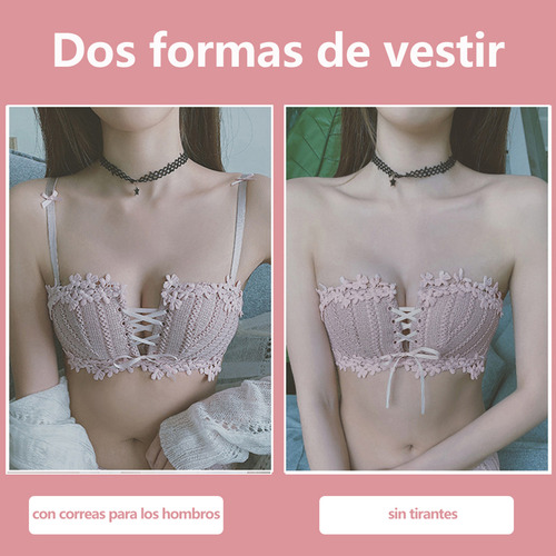 Sujetador Inalámbrico Push-up De Encaje Sexy Para Mujer
