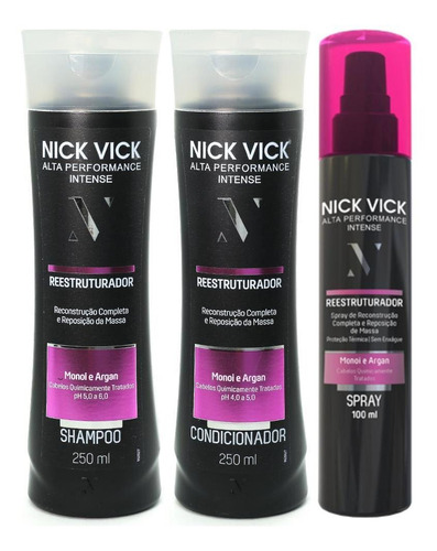 Nick Vick Alta Performance Reestruturador Shampoo Cond Spray