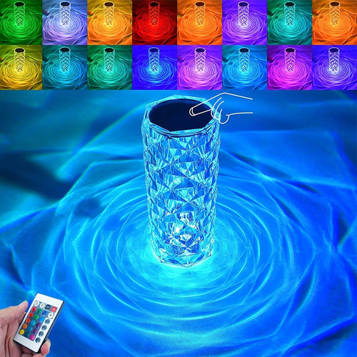Lámpara De Noche Lámpara De Noche Cristal 16 Colores Luces