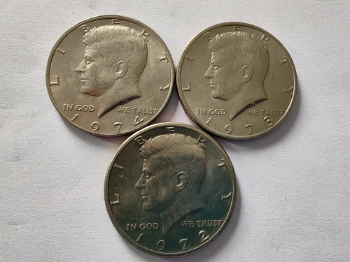 3 Monedas Estados Unidos Half Dollar 1972-73-74- Níquel (1