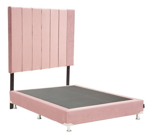 Cabecera Individual Dicasa Argos + Box Dante Palo De Rosa Color Rosa Claro
