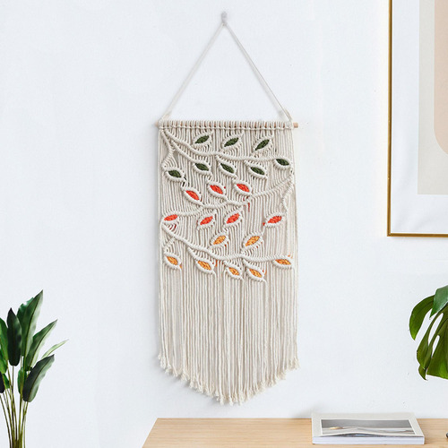 Nuevo Tapiz Rústico De Macramé For Colgar En La Pared, Borla