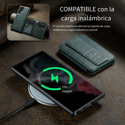 Funda Para Samsung Galaxy S25 S25 Plus S25 Ultra Magsafe Wallet Con Ranuras De Piel Para Tarjetas Y Soporte Magnético