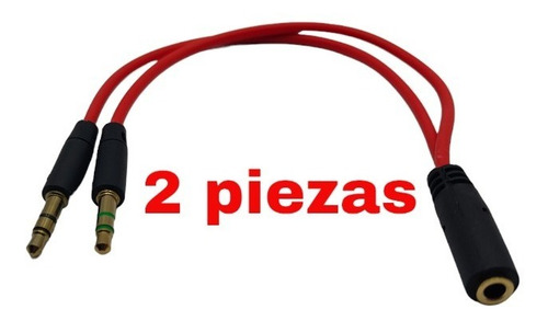 Divisor Y 3.5mm Mini Plug Microfono Audifonos Trrs A Trs 2pz