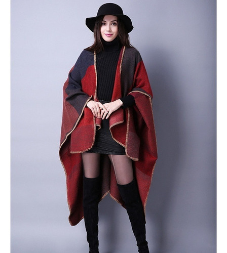 Capa Para Mujer Dama Chal Poncho Sueter Abrigo Colores Q1