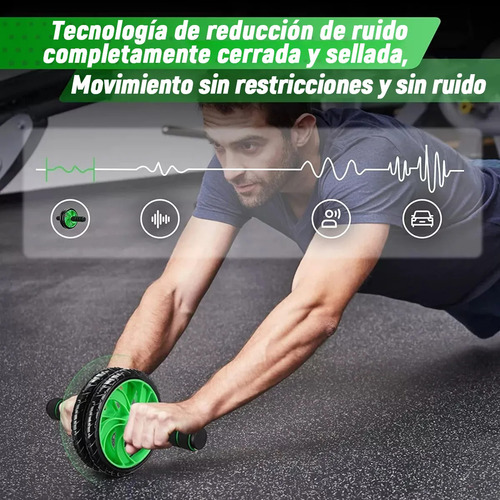 Kit Rueda Abdominal Barras Push-up Cuerda Ejercitado Verde
