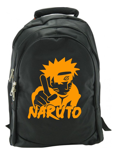 Morral Naruto Orange Black Maleta Bolso De Espalda