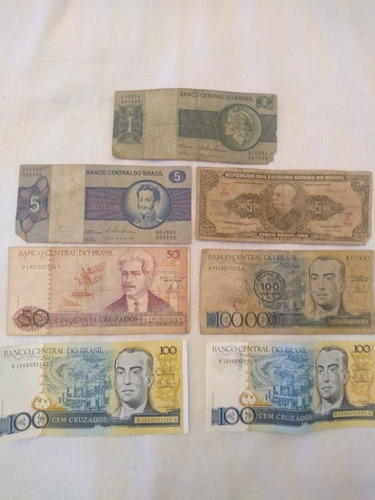 Lote De Billetes Antiguos De Brasil Cruzeiro Cruzados