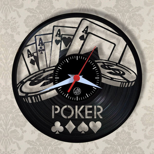 Poker 2 Relógio Parede Arte No Lp  Vinil