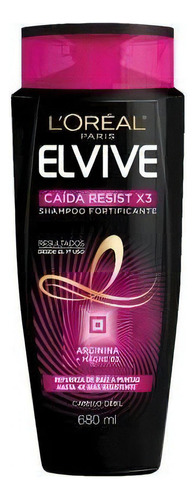 Shampoo L'Oréal Paris Elvive Resistencia a la caída x3 Arginina + Magne B3 en botella de 680mL por 1 unidad