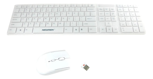 Qtqgoitem Blanco 2.4ghz Computadora Portatil Teclado + Mouse