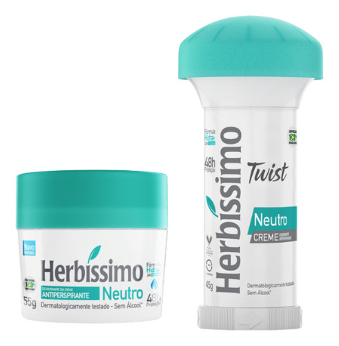 Kit 2 Desodorante Herbissimo Neutro Twist E Pote